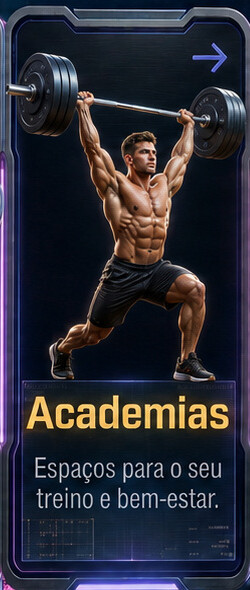 Academias: Espaços para o seu treino e bem-estar.